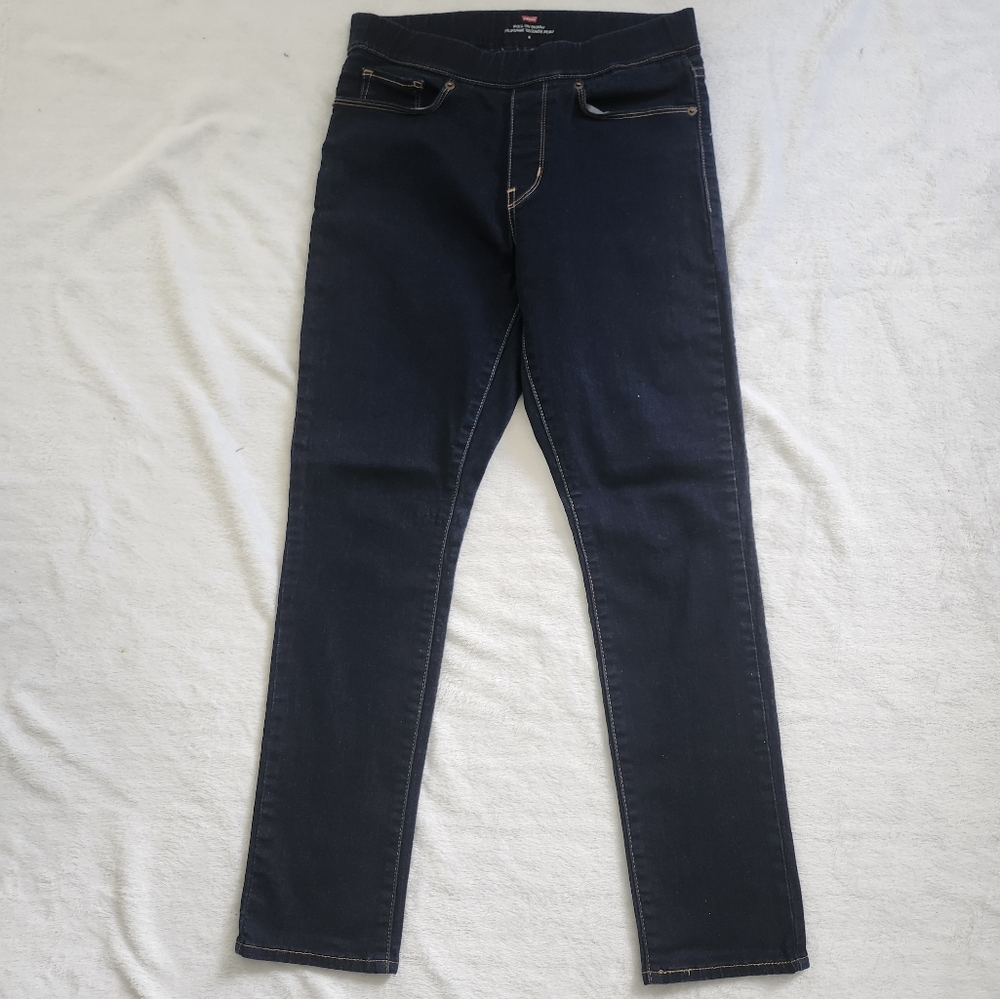 LEVIS Women's Pull-On Skinny Dark Blue Jeans Red Tab 6 Petite‎ Casual